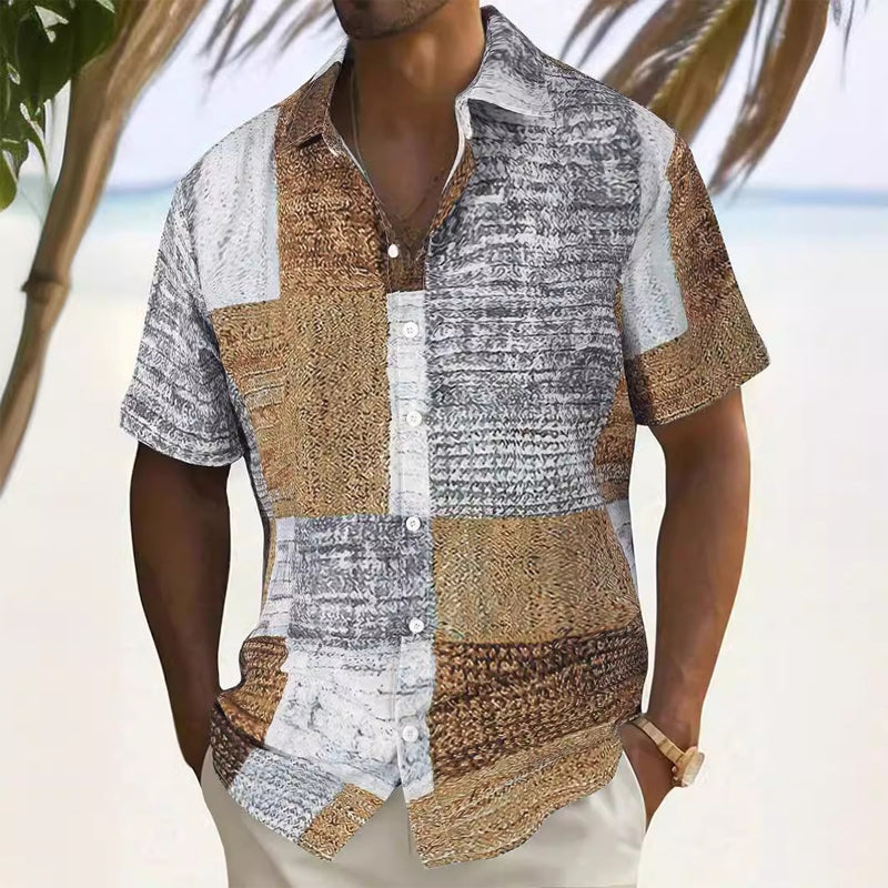 👔 ¡50% DESCUENTO POR TIEMPO LIMITADO! ✨ Camisa de Hombre con Patrón en Contraste – Camisa Casual para el Día a Día 🌿