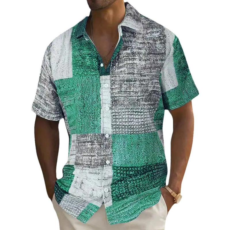 👔 ¡50% DESCUENTO POR TIEMPO LIMITADO! ✨ Camisa de Hombre con Patrón en Contraste – Camisa Casual para el Día a Día 🌿