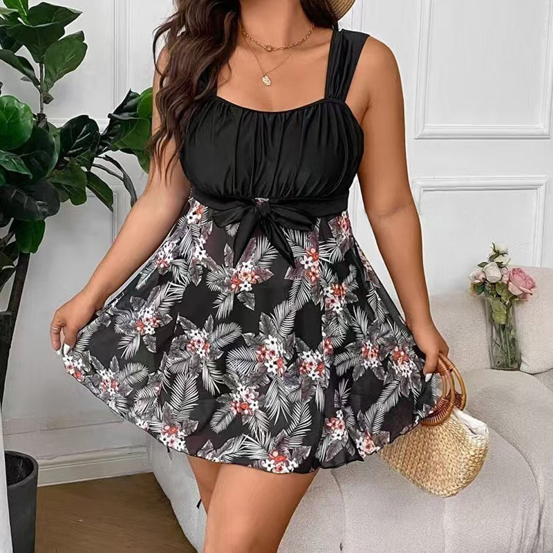 👙🔥 ¡OFERTA 50% OFF! Traje de Baño 2 Piezas para Mujer Talla Grande – Control de Abdomen, Falda Integrada y Elegancia en la Playa ✨