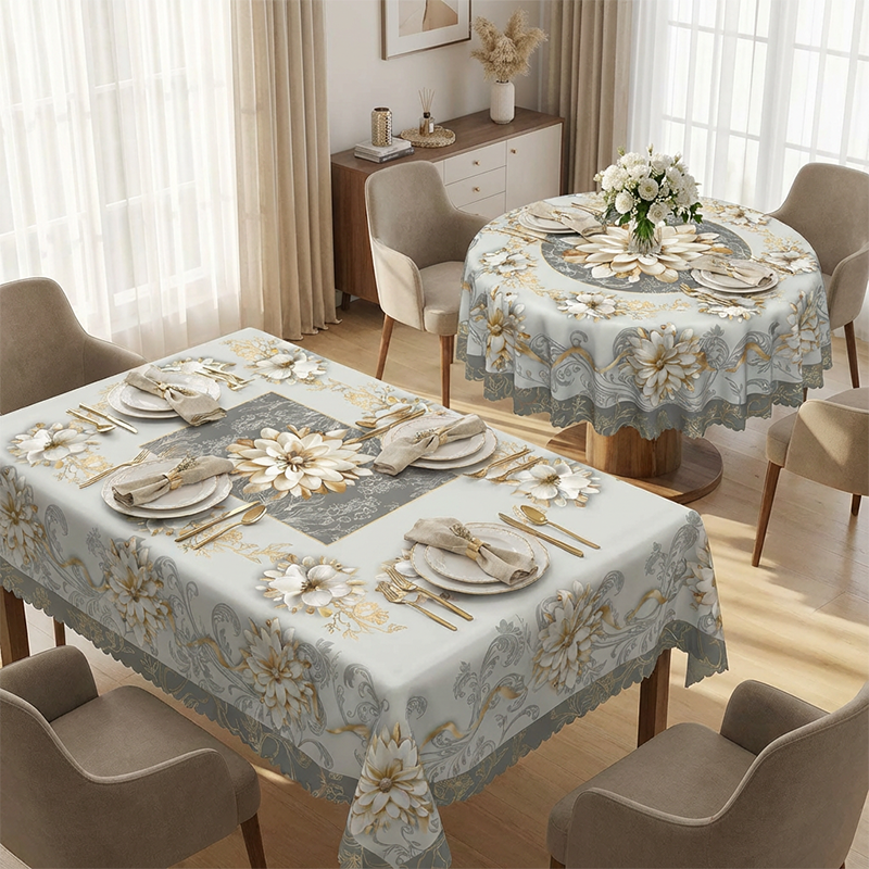 📢📢50% OFF !! ⏰Mantel Floral en Relieve Elegante e Impermeable