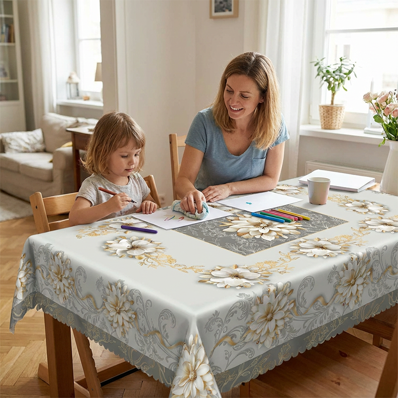 📢📢50% OFF !! ⏰Mantel Floral en Relieve Elegante e Impermeable