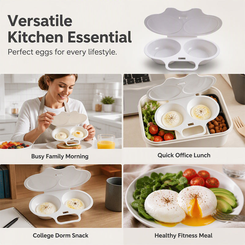 🥚💪 Hueveras para microondas – doble cavidad, sin aceite – desayuno saludable! 🌿