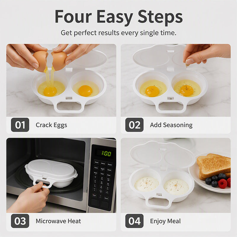 🥚💪 Hueveras para microondas – doble cavidad, sin aceite – desayuno saludable! 🌿