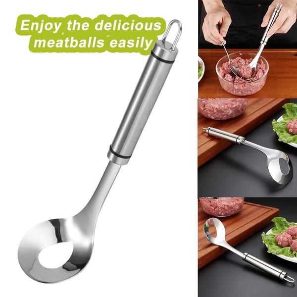 🥄 50% OFF ✨ Cuchara Escurridora para Albóndigas – Sirve sin Ensuciar, También para Helado y Melón, Fácil y Rápida 🍦🍈