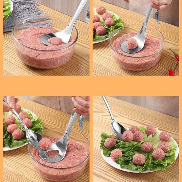 🥄 50% OFF ✨ Cuchara Escurridora para Albóndigas – Sirve sin Ensuciar, También para Helado y Melón, Fácil y Rápida 🍦🍈