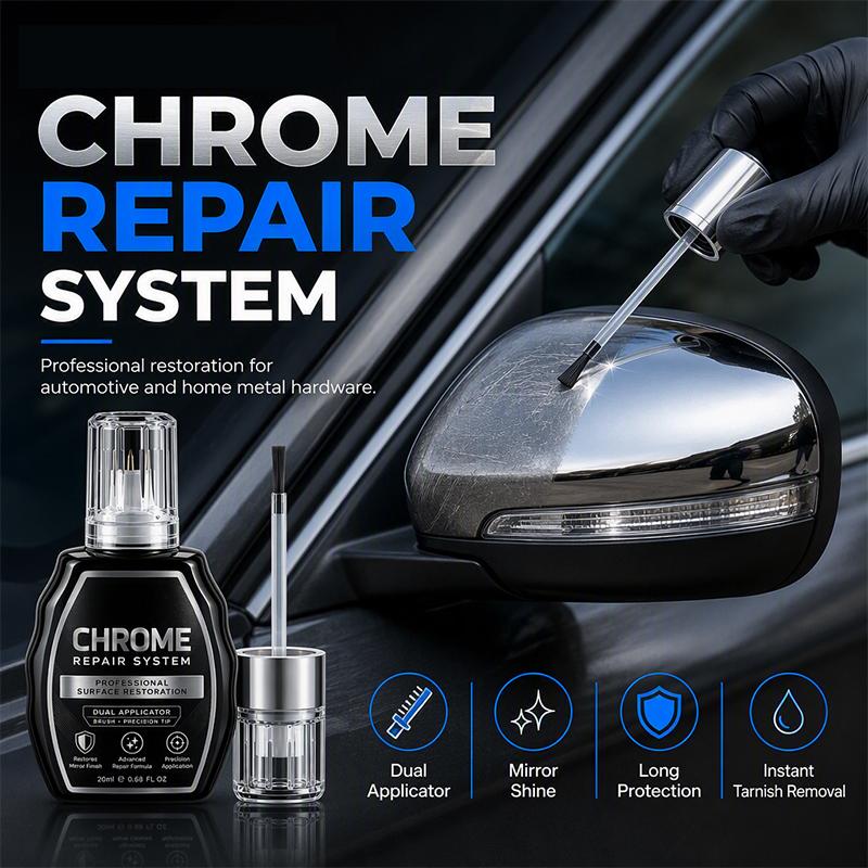 ✨ 50% dto. Kit restaurador de cromo – brillo metálico instantáneo, protección duradera. Pule y protege todo tipo de metales! 🛡️🚗