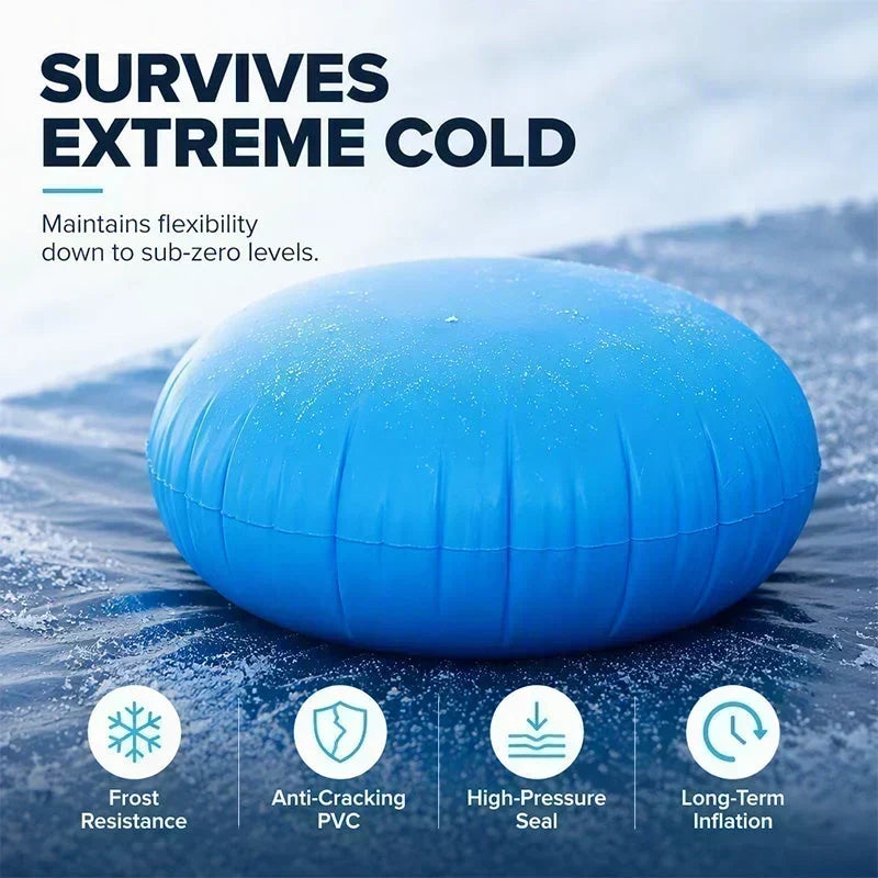 ❄️ ¡50 % DE DESCUENTO POR TIEMPO LIMITADO! ✨ Cojín de aire para invernaje de piscinas redondas inflables: alivia la presión del hielo y protege la piscina en invierno 🏊