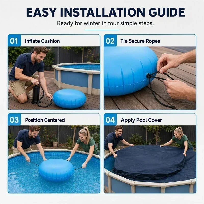 ❄️ ¡50 % DE DESCUENTO POR TIEMPO LIMITADO! ✨ Cojín de aire para invernaje de piscinas redondas inflables: alivia la presión del hielo y protege la piscina en invierno 🏊