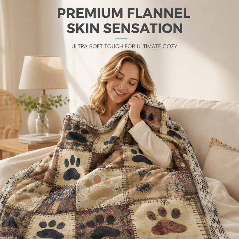 🐶 ¡50% DE DESCUENTO POR TIEMPO LIMITADO! 🐾 18,924 Vendidas – Manta de Franela Suave con Huellas Lindas – Cálida, Acogedora y Decorativa para el Hogar 🛌