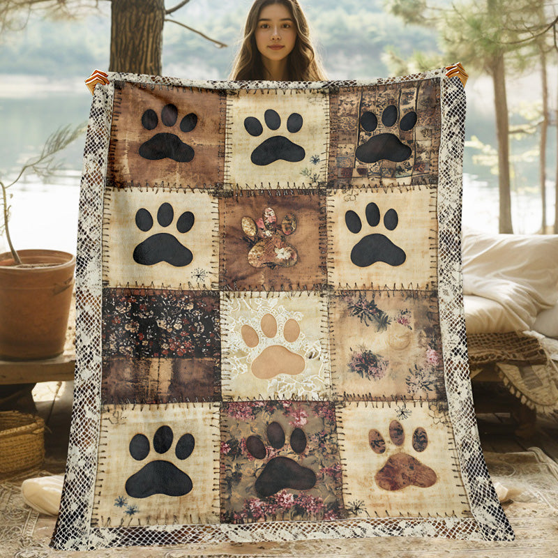 🐶 ¡50% DE DESCUENTO POR TIEMPO LIMITADO! 🐾 18,924 Vendidas – Manta de Franela Suave con Huellas Lindas – Cálida, Acogedora y Decorativa para el Hogar 🛌