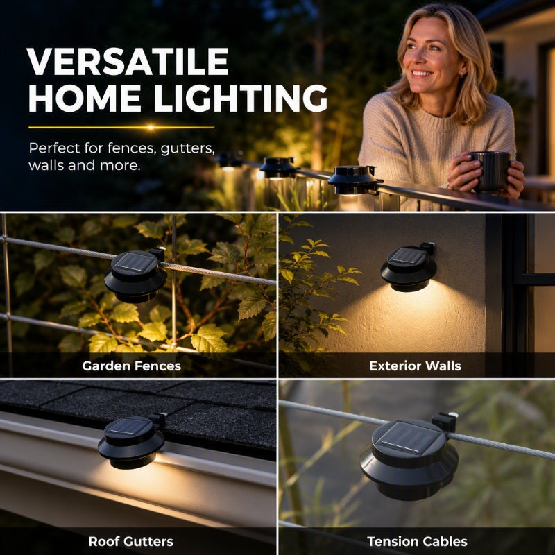 ☀️ 50% dto. Luces solares eco-bright – cero coste eléctrico, iluminación toda la noche. Resistentes a la intemperie, ABS y acrílico de alta calidad! ✨🏡
