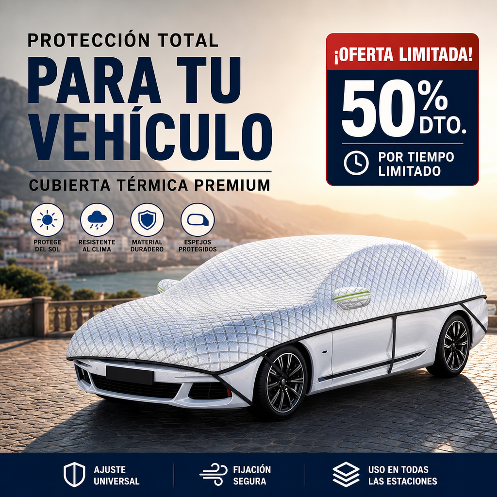 Cubierta Protectora Gruesa de Media Cobertura para Coche contra el Sol y la Nieve